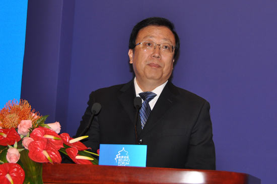 中國教育部副部長郝平致辭。萬鵬 攝
